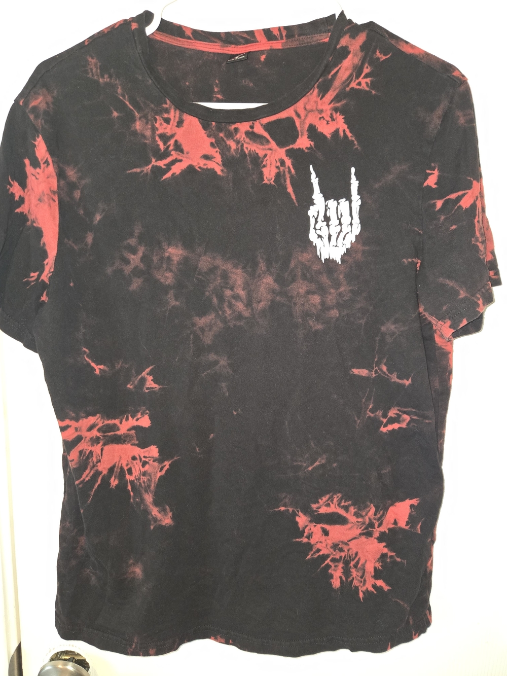 NFINITY Black & Red Tie-Dye Skeleton Hand Graphic Tee